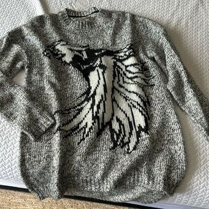 Eagle print crewneck sweater
